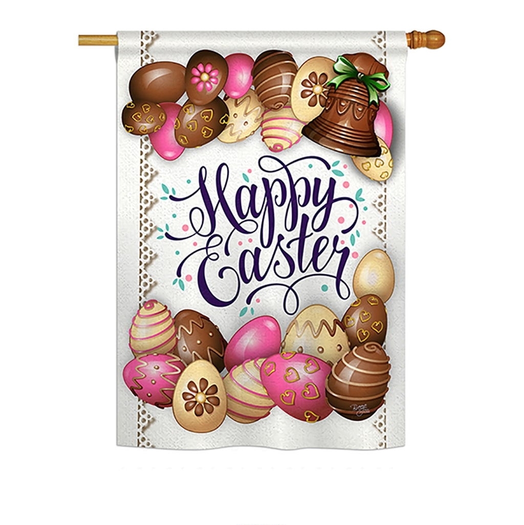 Sweet Chocolate Easter House Flag