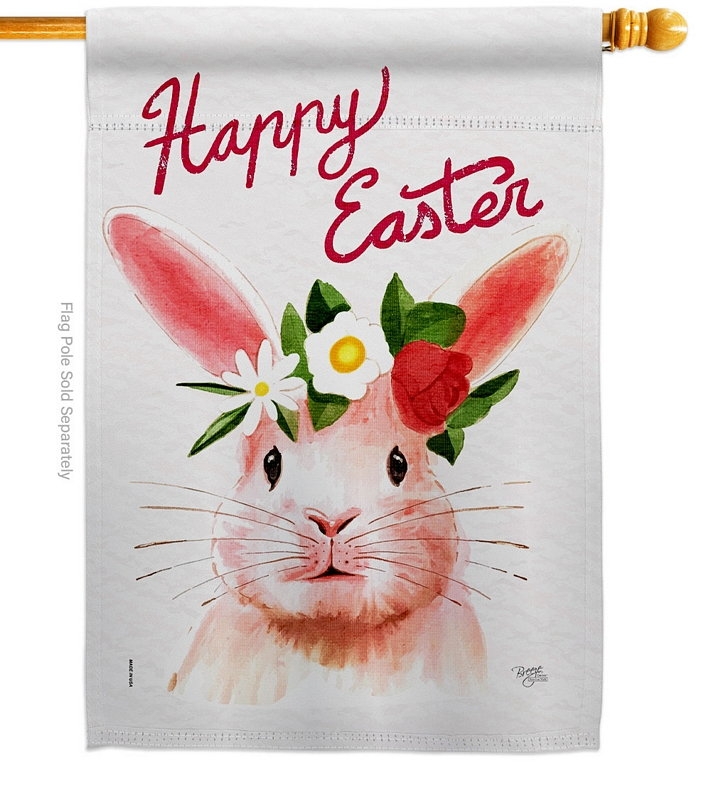 Sweet Easter Bunny House Flag