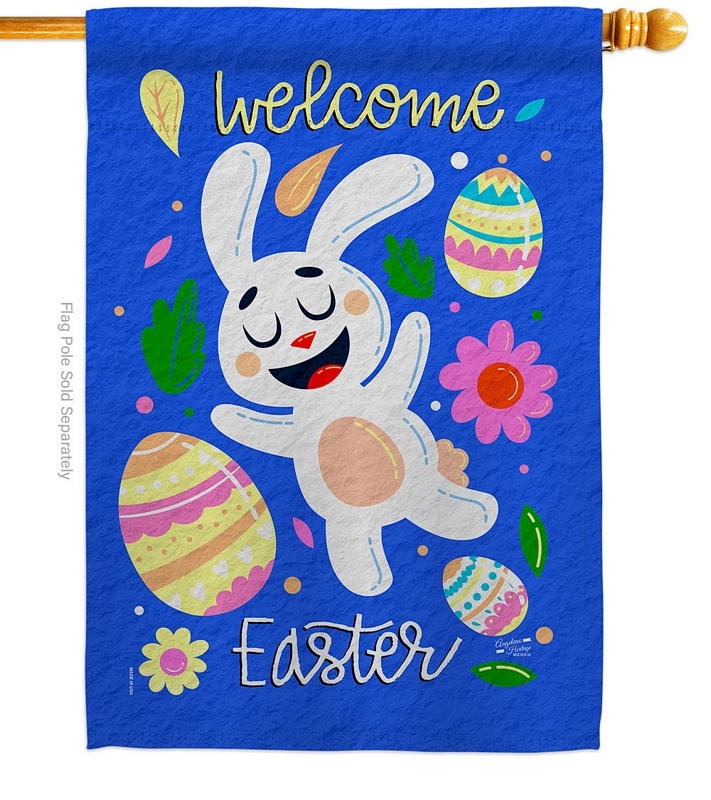Funny Easter Bunny House Flag