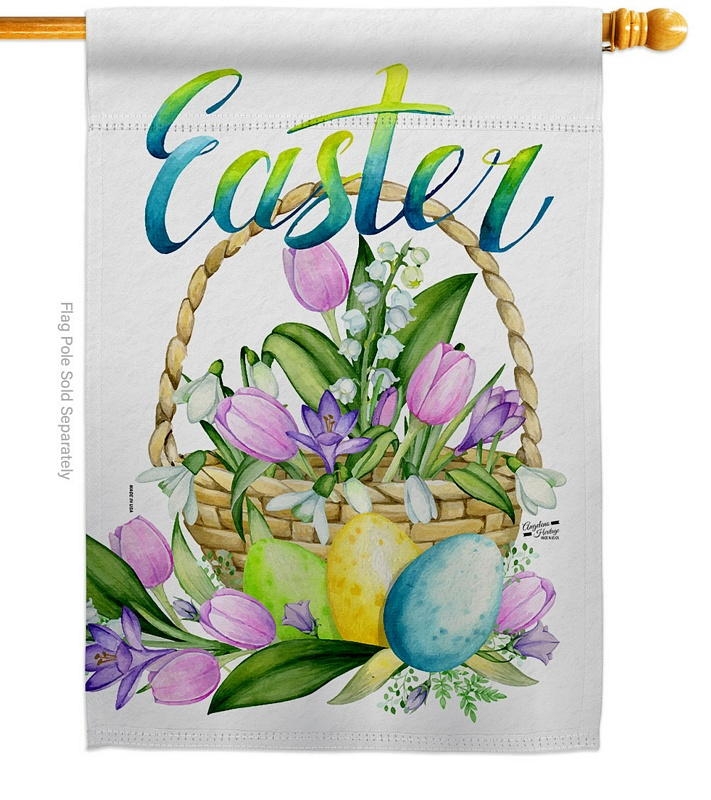 Spring Easter Baskets House Flag