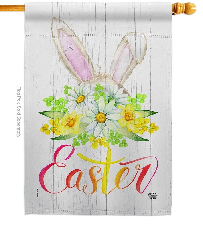 Floral Easter House Flag