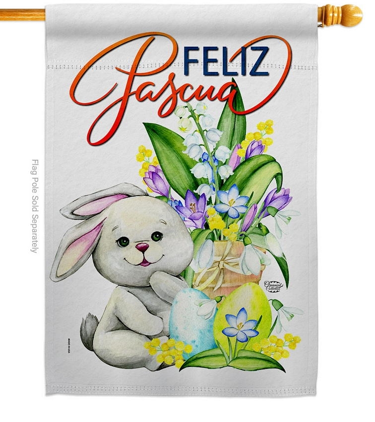 Easter Rabbit House Flag