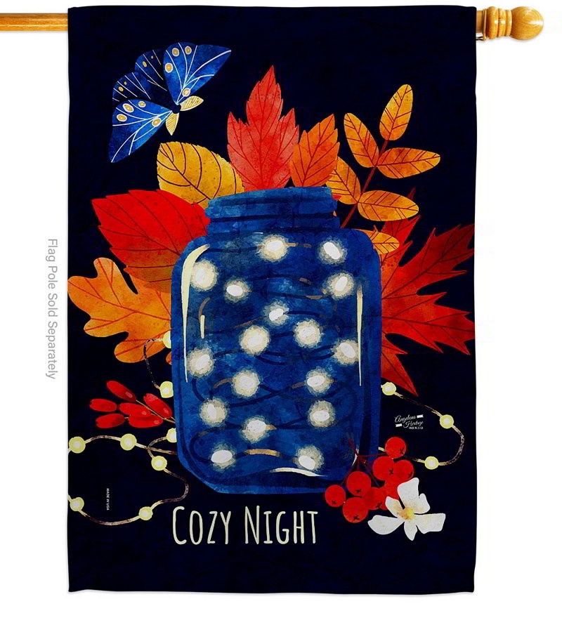 Cozy Night House Flag
