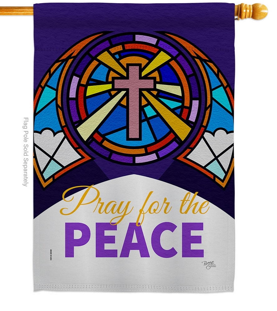 Pray For Peace House Flag