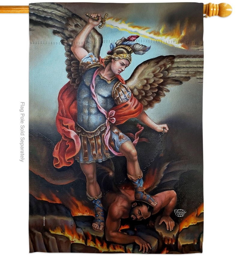 St. Michael Vanquishing Satan House Flag