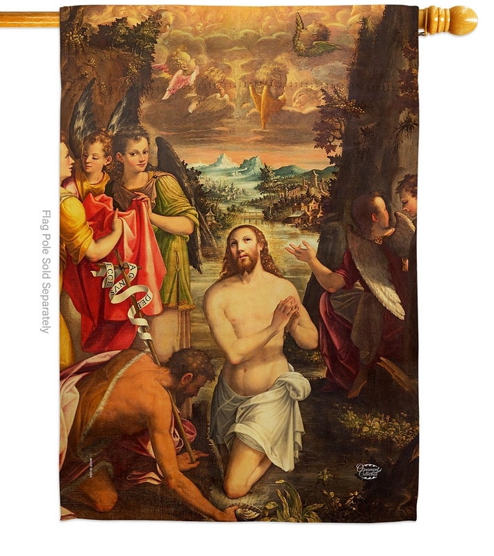 Baptism Of Christ House Flag