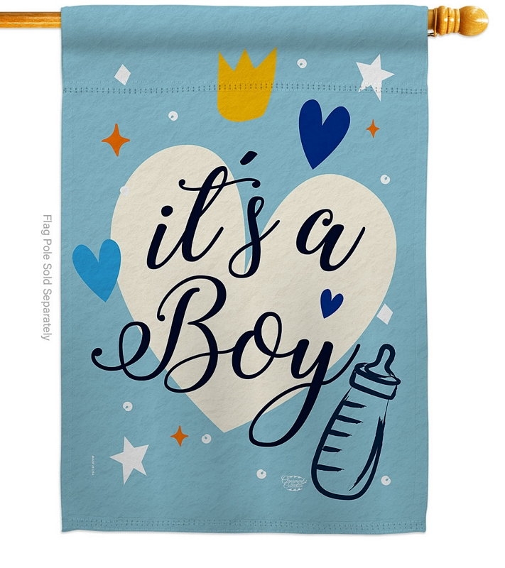 It\'s A Boy Decorative House Flag