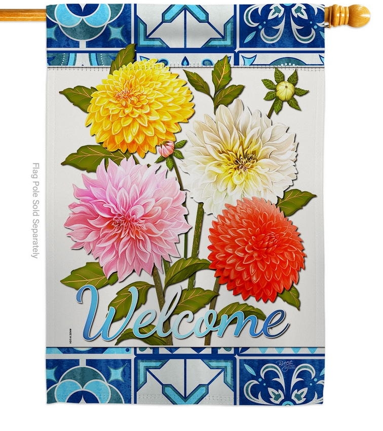 Dahlia Bouquet House Flag