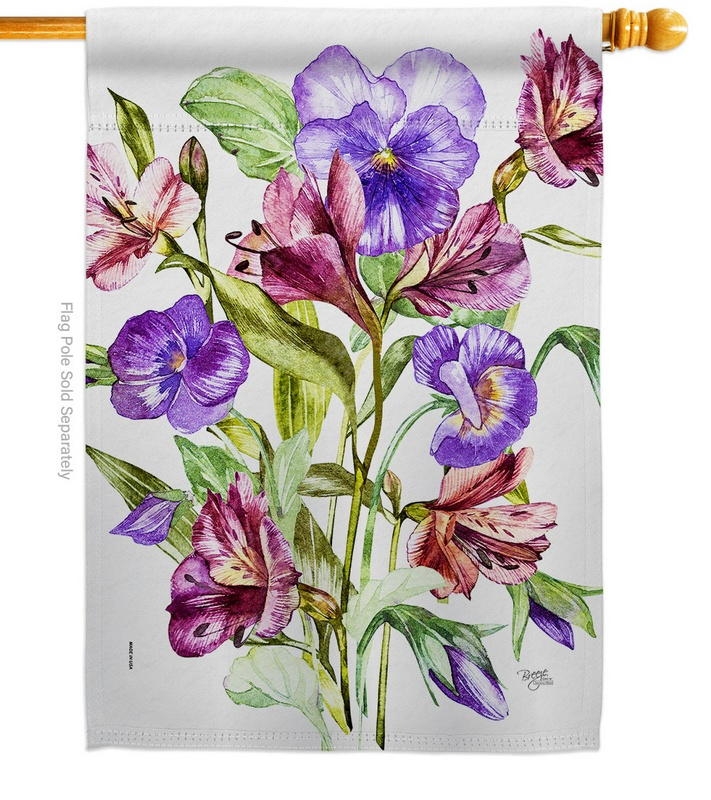 Alpine Violet Bouquet House Flag