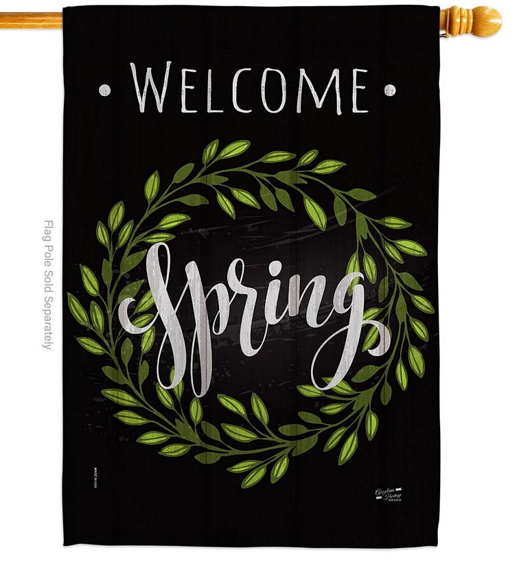 Spring Wreath House Flag