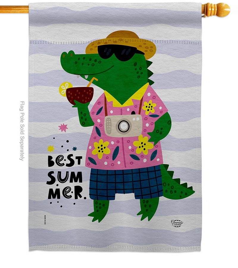 Alligator Summer House Flag