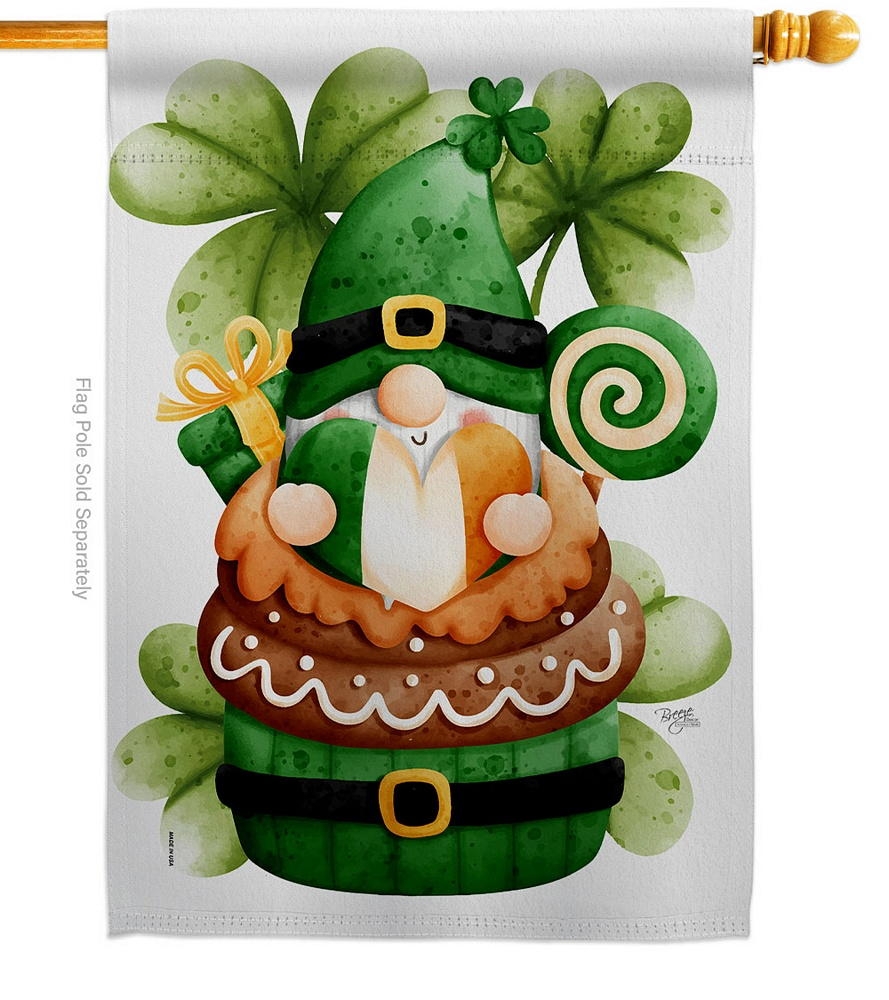 St Patty Gnome House Flag