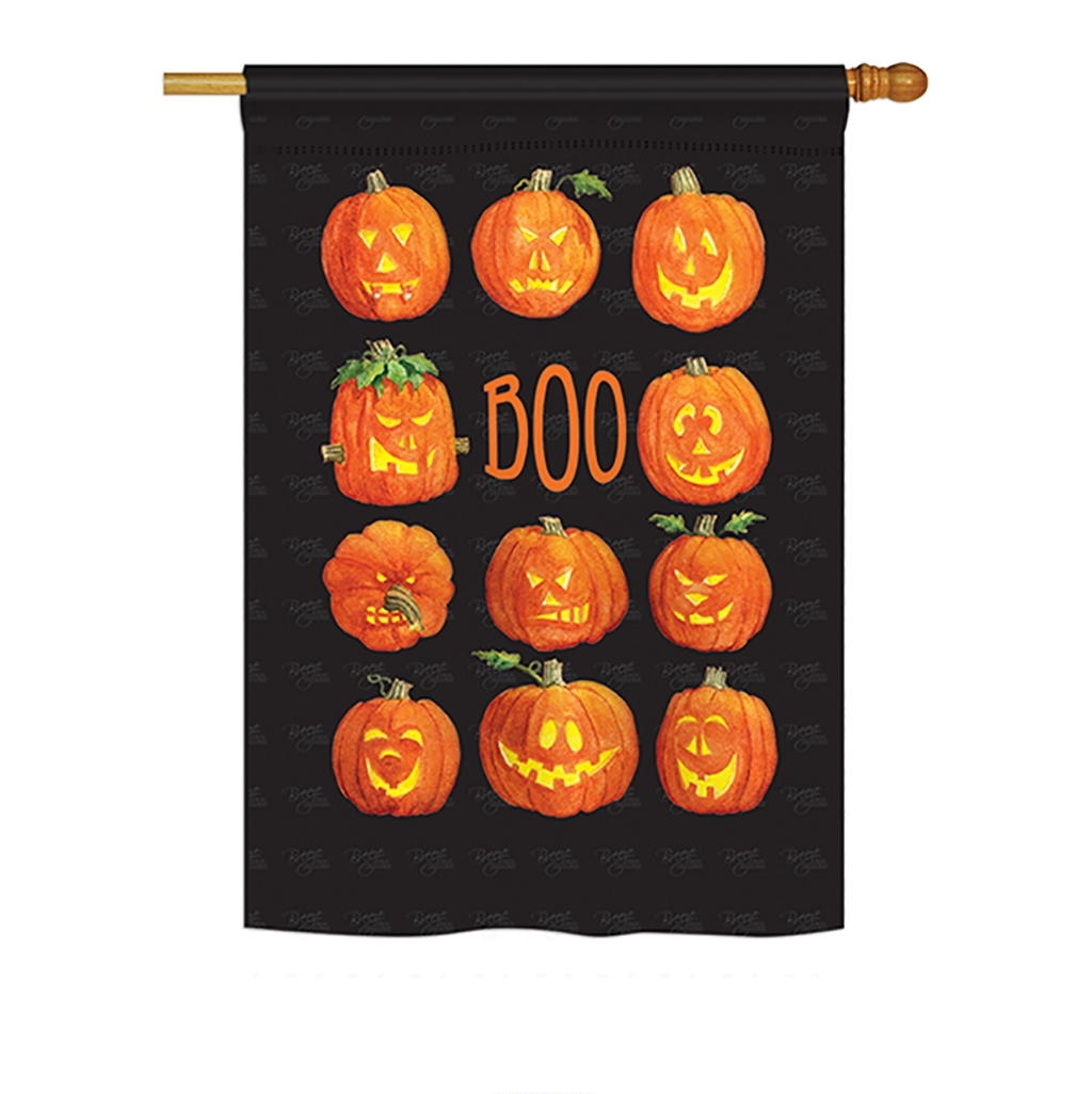 Pumpkins Boo House Flag