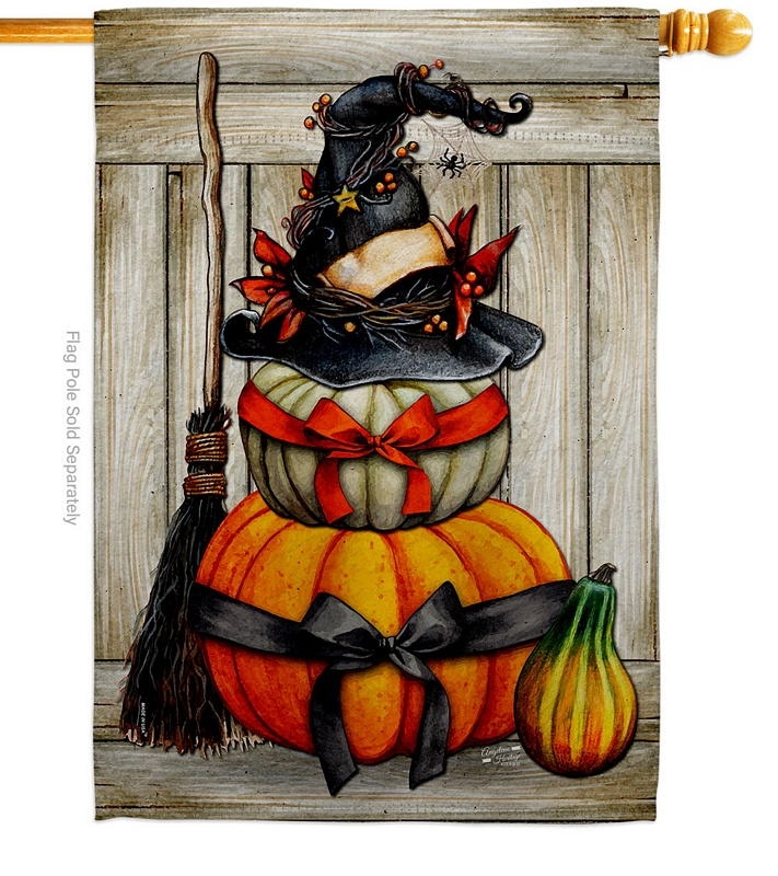 Witch Pumpkins House Flag