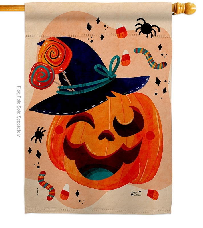 Funny Halloween Pumpkin House Flag