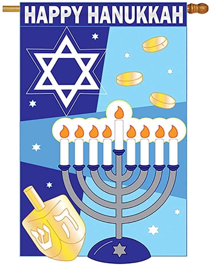 Happy Hanukkah Applique House Flag