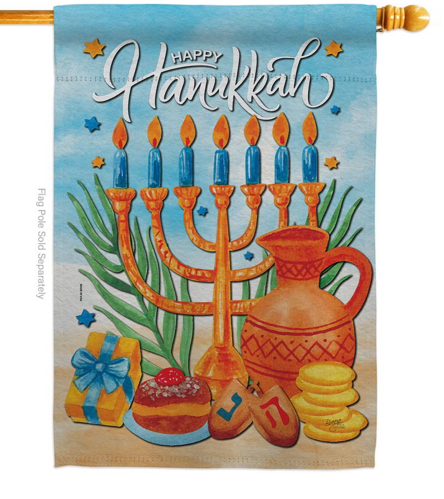 Hanukkah Feast House Flag