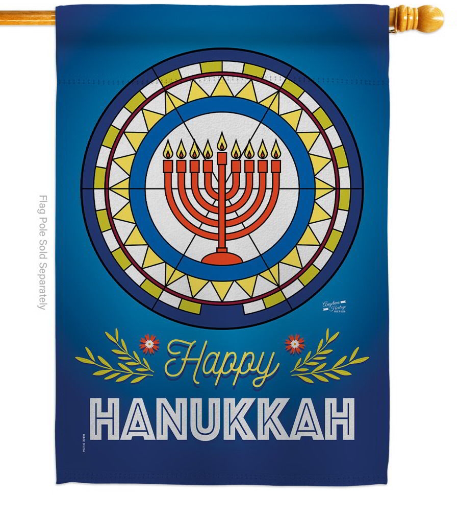 Celebratory Hanukkah House Flag