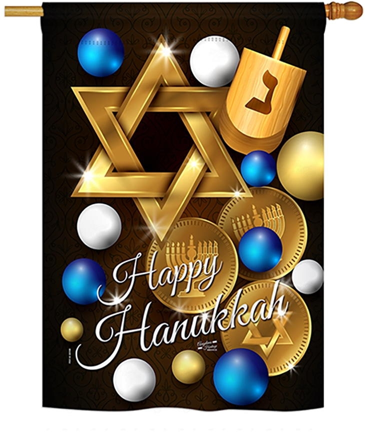 Happy Hanukkah Impressions House Flag