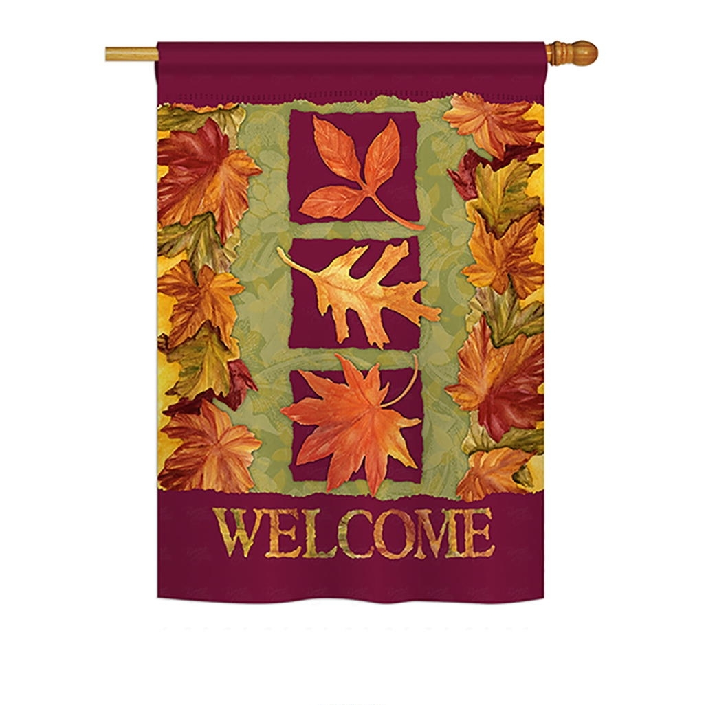 3 Fall Leaves House Flag