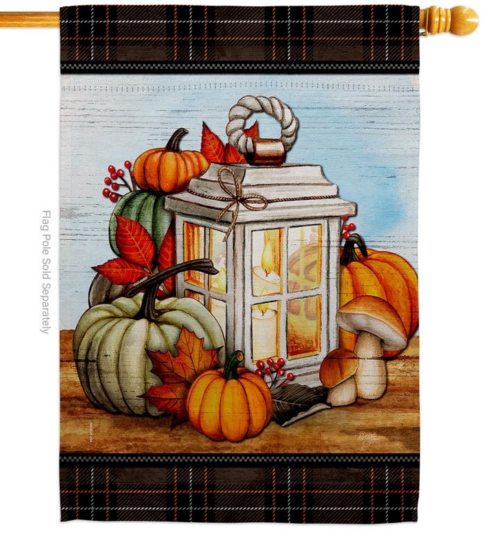 Fall Lantern House Flag