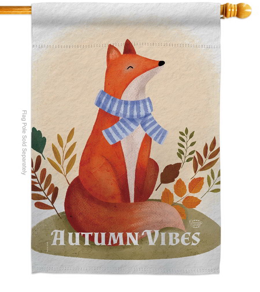 Autumn Fox House Flag