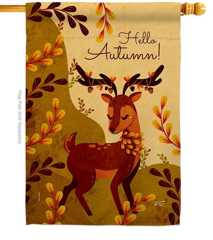 Autumn Deer House Flag