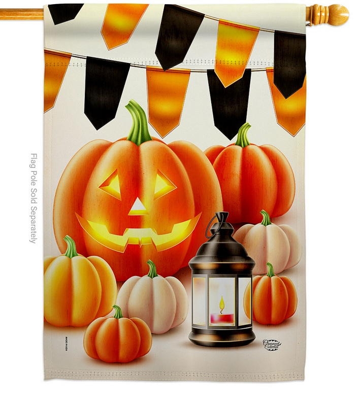 Halloween Lantern House Flag