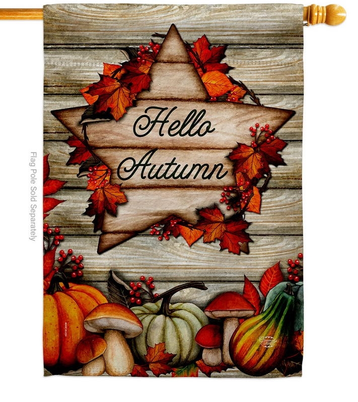 Autumn Farmhouse House Flag