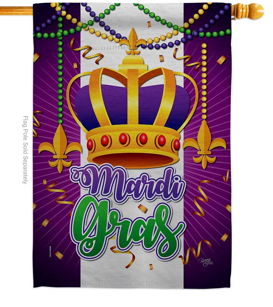 Mardi Gras Crown Decorative House Flag