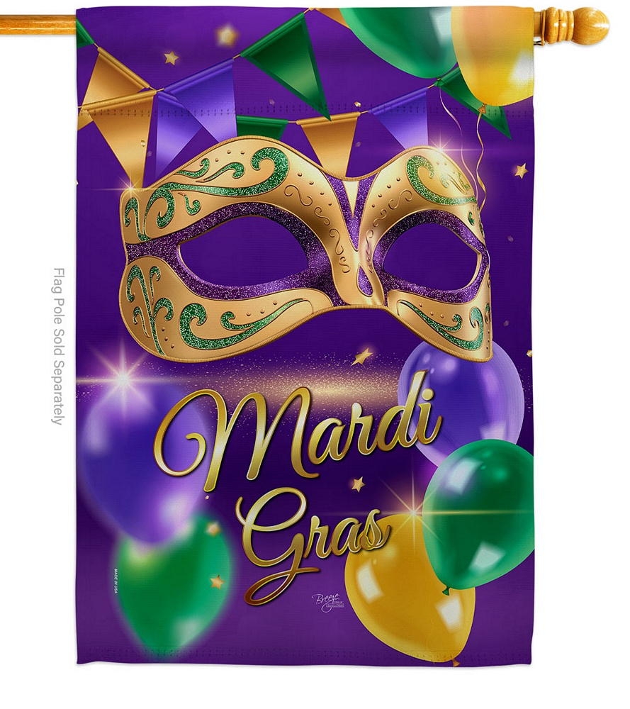 Fat Tuesday Mask House Flag