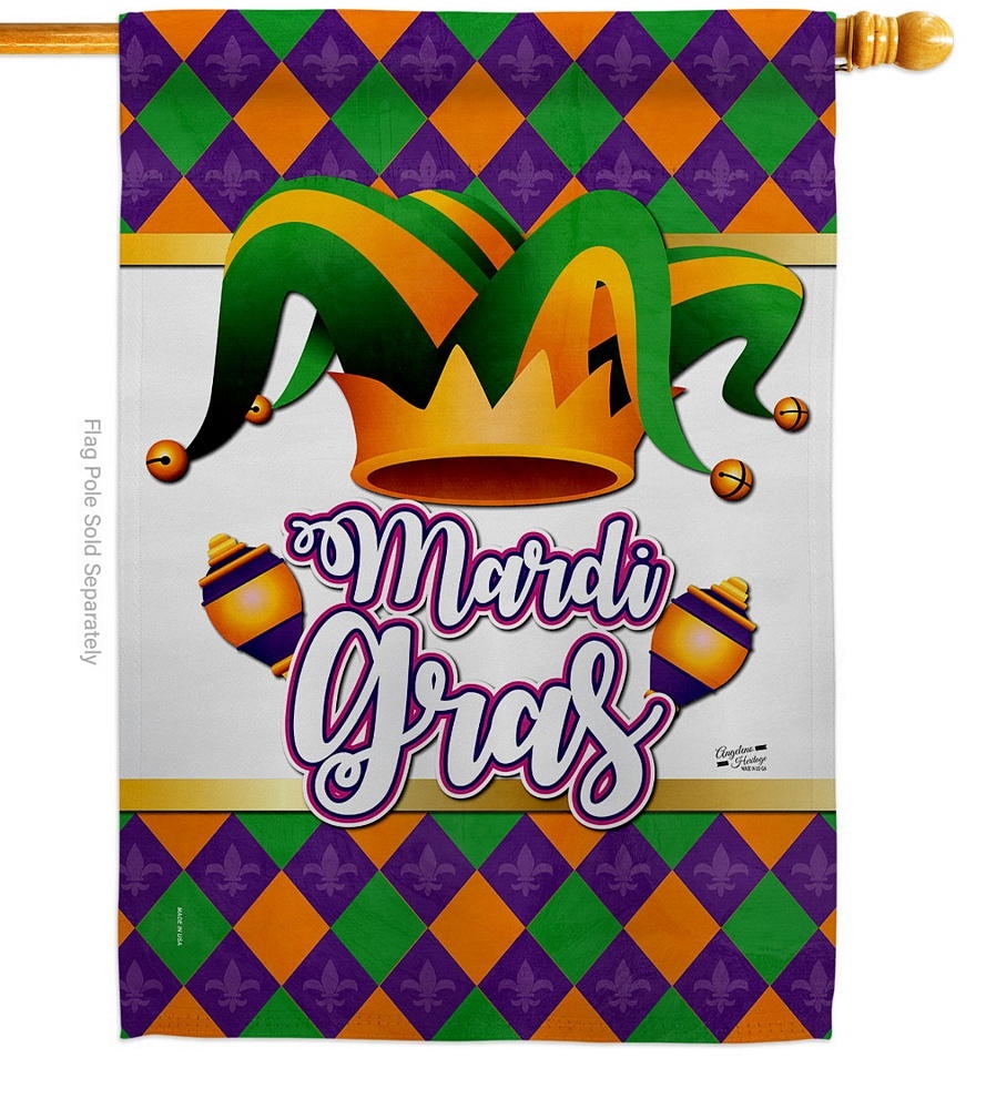 Mardi Gras Fun Decorative House Flag