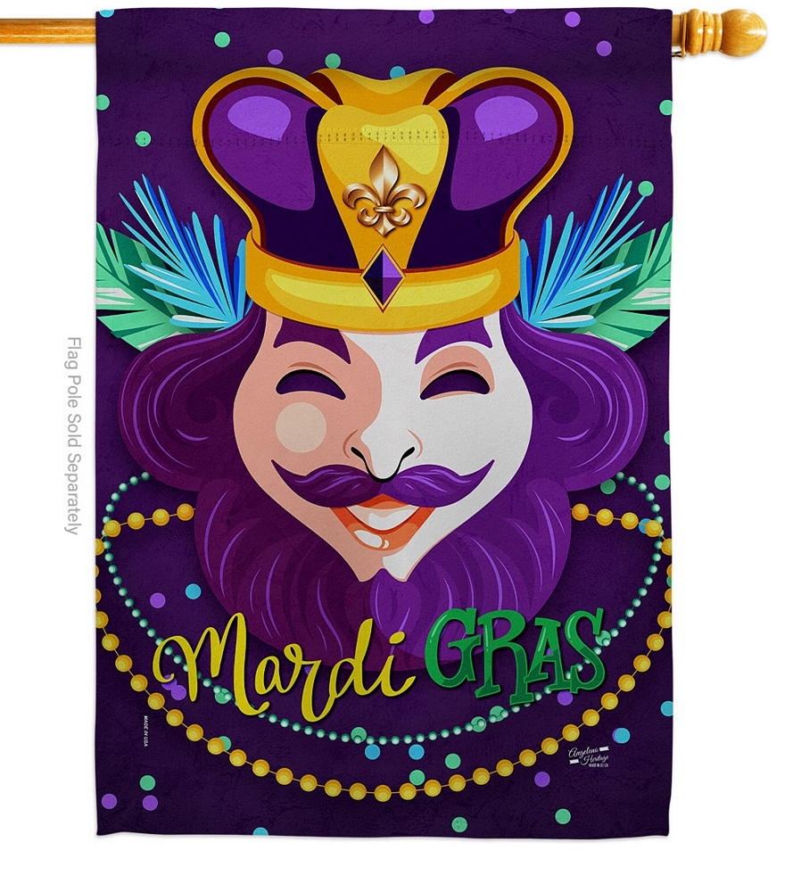 King Of Mardi Gras House Flag