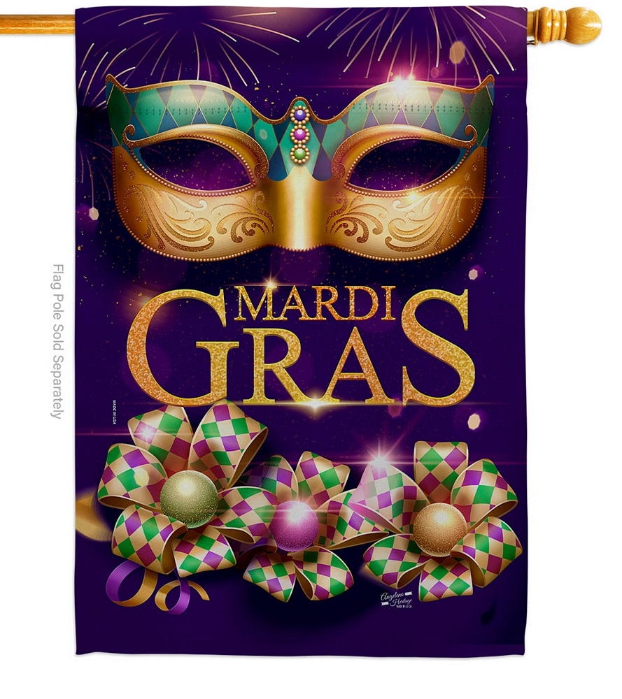 Masquerade Mardi Gras House Flag