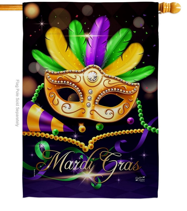 Mardi Gras Party House Flag