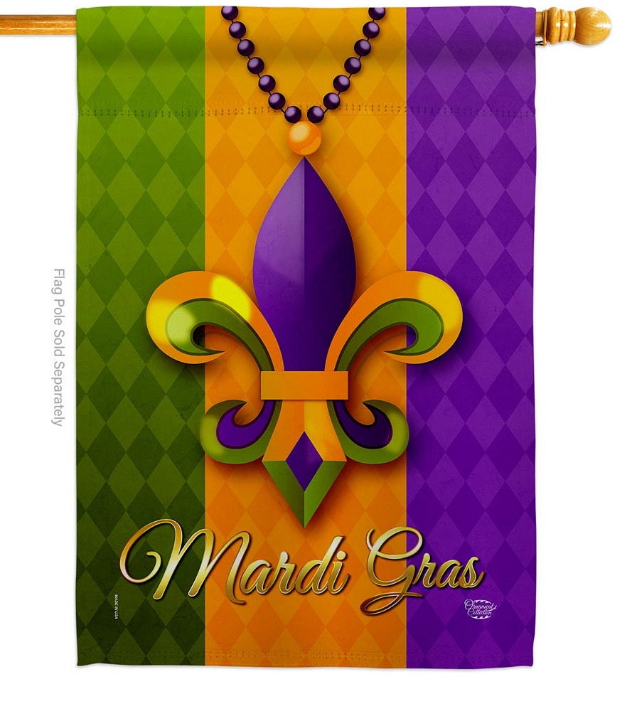 Mardi Gras Beeds House Flag