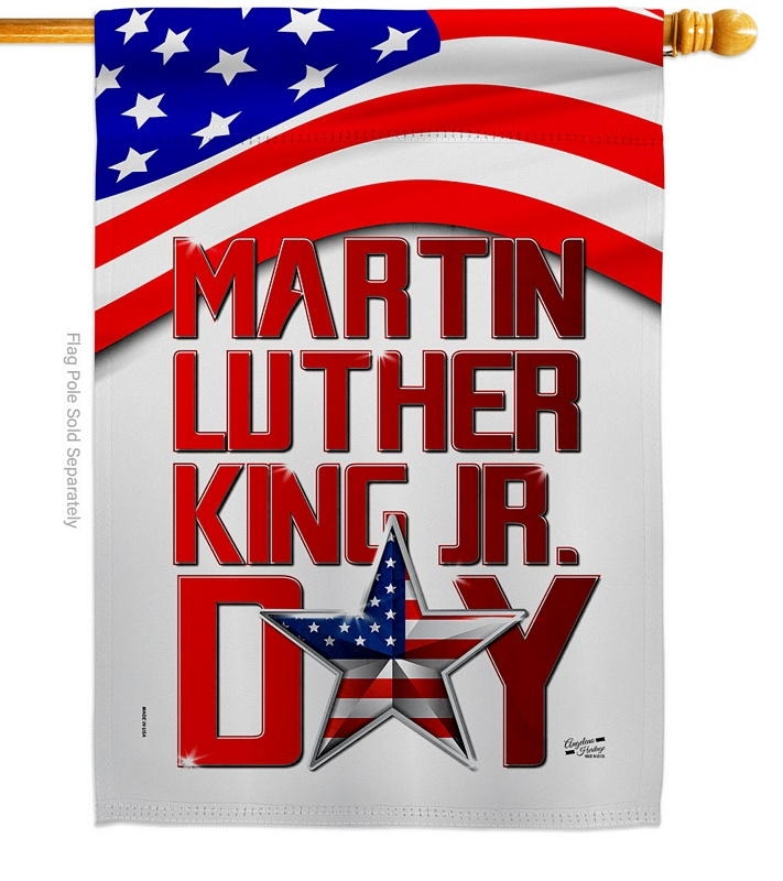 Happy Martin Luther King Junior Day House Flag