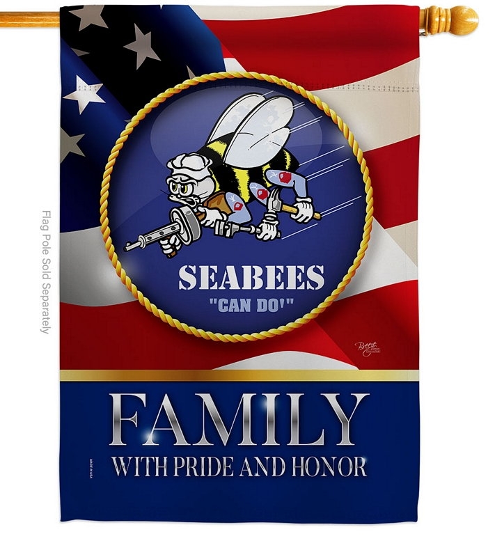 US Seabees Family Honor House Flag