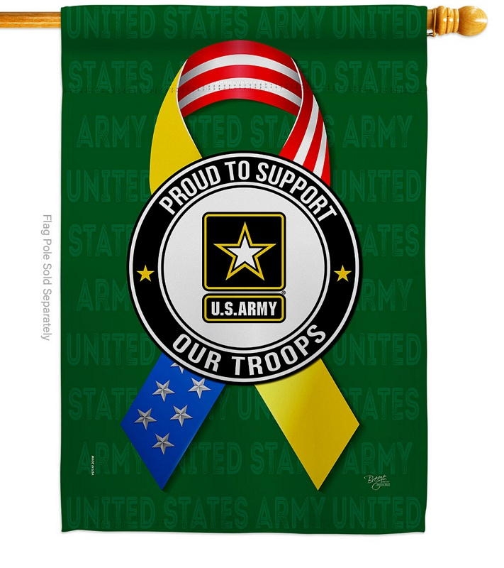 Support Army Troops House Flag