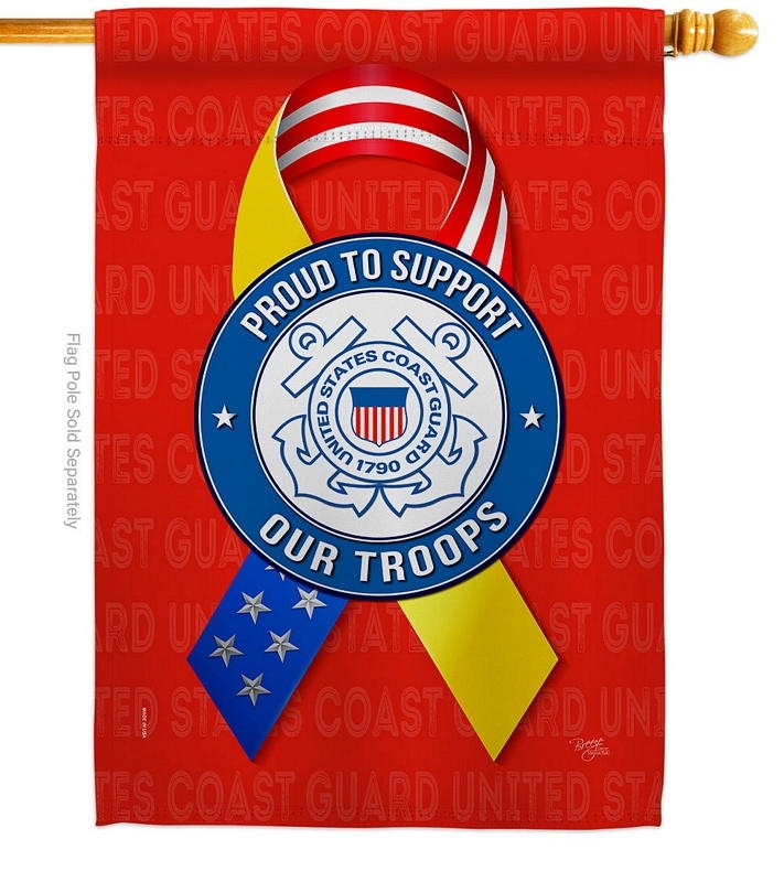 Support Coast Guard Troops House Flag