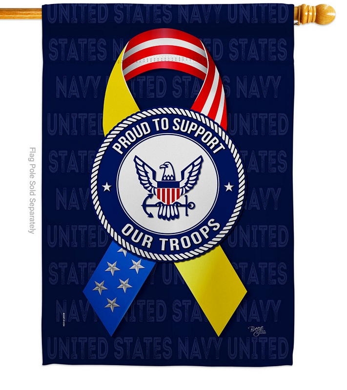 Support Navy Troops House Flag