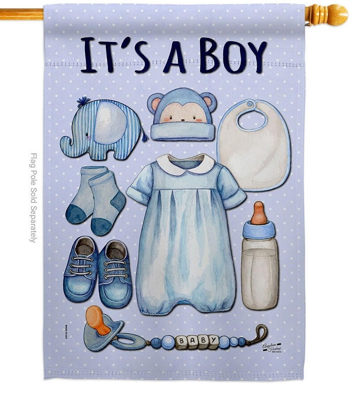 Baby Boy Decorative House Flag