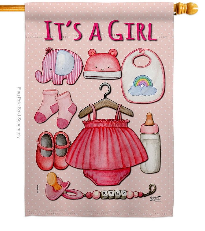 Baby Girl Decorative House Flag