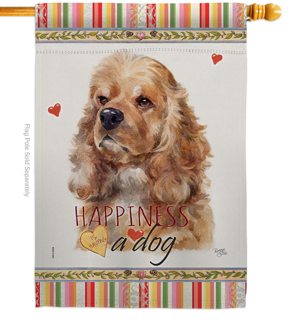 Cocker Spaniel Happiness House Flag