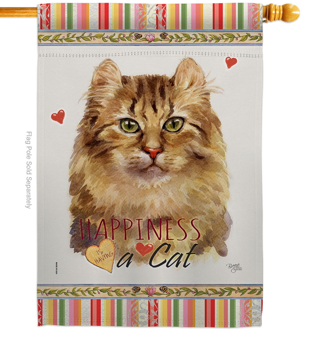 Amerian Curl Happiness House Flag