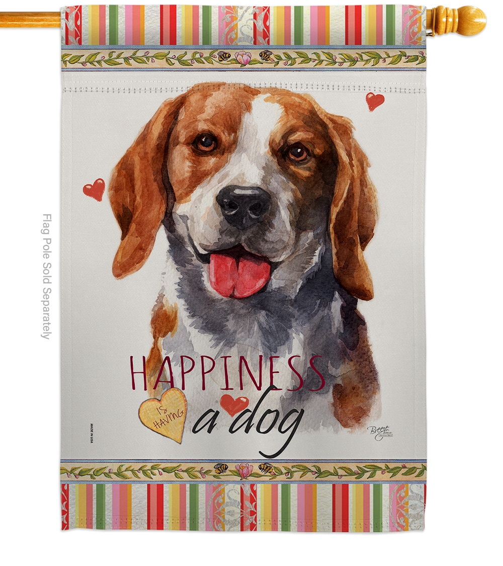 Beagle Happiness House Flag