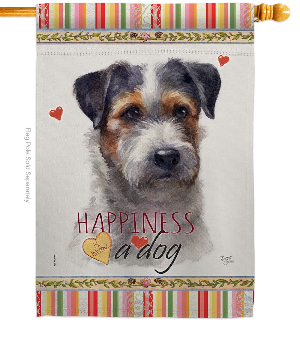 Black Jack Russell Happiness House Flag