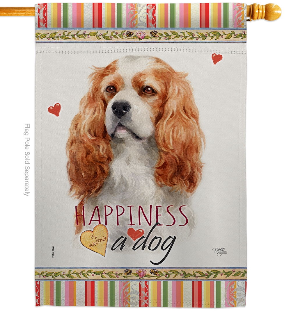 Cavalier King Spaniel Happiness House Flag