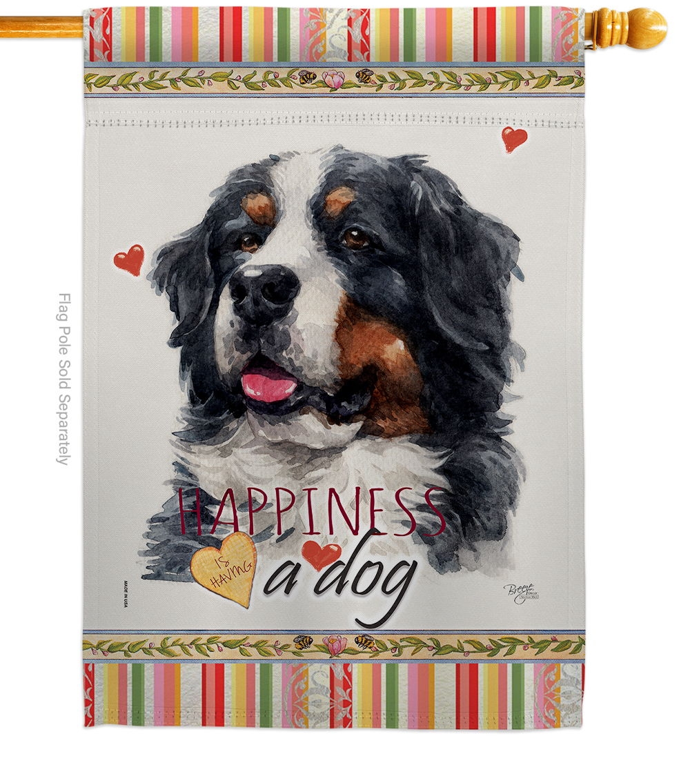 Bernese Cattle Happiness House Flag