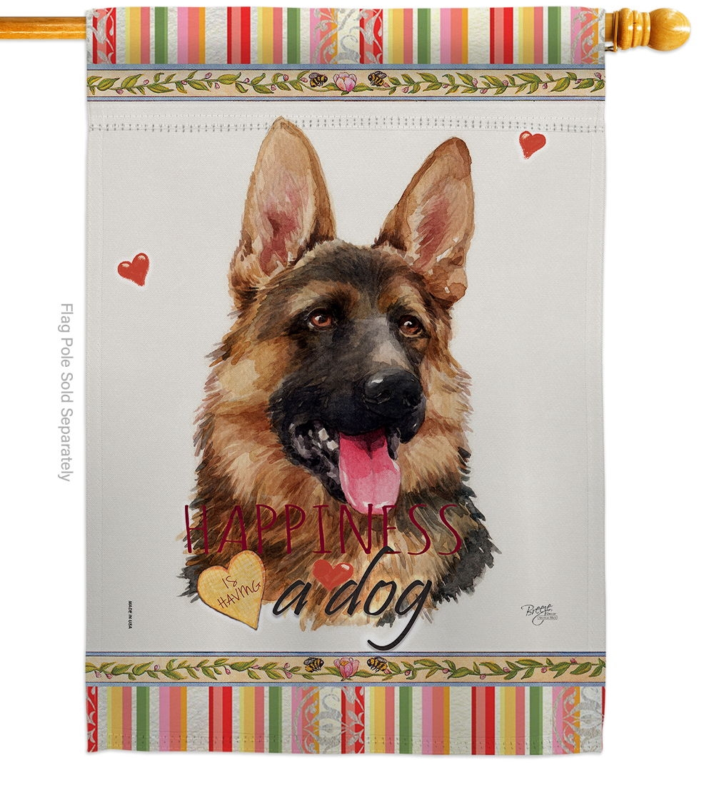 German Shepherd Happiness House Flag